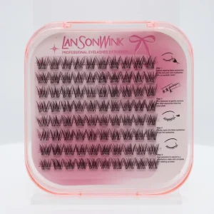 Self Adhesive Cluster Lashes DIY Pre-glued Glue-free Eyelash Extensions Natural Wispy Look Mix Lengths
