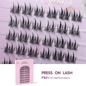 Self Adhesive Cluster Lashes Fluffy Wispy Faux Mink DIY Individual Eyelash Extensions Glue Free OEM Private Label