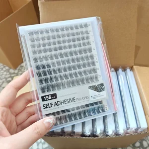 Self Adhesive Cluster Lashes Press On DIY Lash Extension No Glue Pre Bond Technology Segment Black Glue Lash Kit