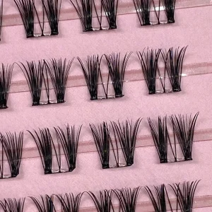 Self Adhesive DIY Eyelash Extensions C Curl Fairy Super Fine Band Segmented Pre Glued Press on Lashes