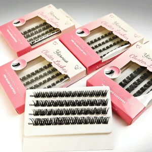 Self Adhesive DIY Individual Lashes Handmade Natural Long Lasting Press on Eyelashes Easy to Remove and Waterproof