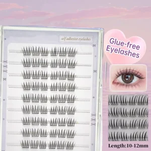 Self Adhesive Diy Cluster Lashes Kit C D Curl 10 12mm Individual Lash Clusters Pre Glue Eyelash Clusters Extension