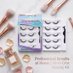 Self Adhesive Eyelashes 5 Pairs Natural Volume Feathery Multi Layered Lashes No Glue With Applicator Bulk for Women