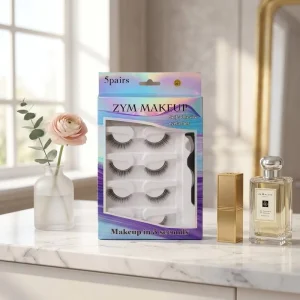 Self Adhesive Eyelashes Natural Look Wispy Press on Lashes No Glue Need Eyelashes 5 Pairs Reusable Self adhesive False Lashes