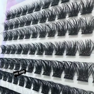 Self Adhesive Eyelashes Pre Glue Cluster Lashes Bond Technology No Glue Needed Diy Segmented Press on Eyelash