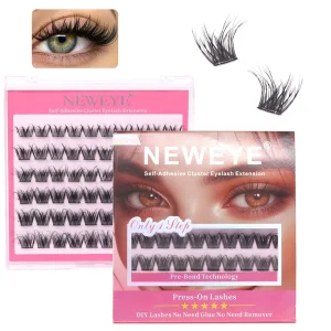 Self Adhesive False Eyelashes Glue Free Design No Damage to Natural Lashes Soft Fluffy Wispy Style Breathable Band Beginner