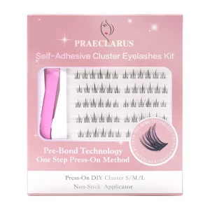 Self Adhesive Glue Lashes Press on Lashes Customize DIY Lash Extensions Glue Free Self Adhesive False Eyelashes