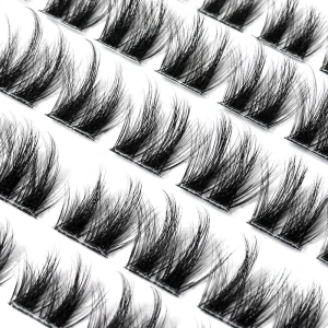 Self Adhesive Handmade Eyelash Extensions False Lashes 3D Volume Easy DIY Natural Long Full Lashes Reusable Soft Wispy 12 Rows