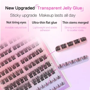 Self Adhesive Korean PBT Fiber Reusable False Eyelash Natural Segmented False Eyelashes Glue free