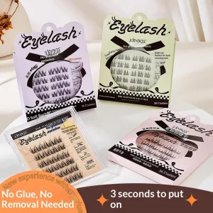 Self Adhesive Lash Clusters 6 Rows Natural Fluffy Wispy Faux Mink DIY Eyelash Extensions Custom Card Glue Free OEM