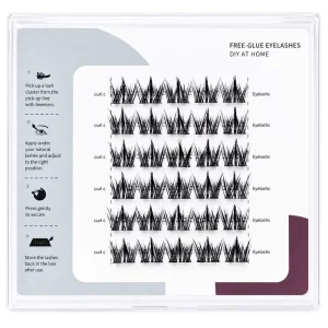 Self Adhesive Lash Clusters C Curl 8 12mm No Glue Needed DIY Eyelash Extensions at Home