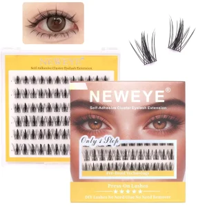 Self Adhesive Lash Clusters No Glue Needed Waterproof 24H Natural Fluffy Press on Eyelash Extensions Daily Makeup