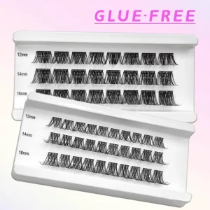 Self Adhesive No Glue Handmade PBT False Lashes Assorted Segmented Clusters DIY Mix Match 12 14 16mm Strong Adhesion All Day