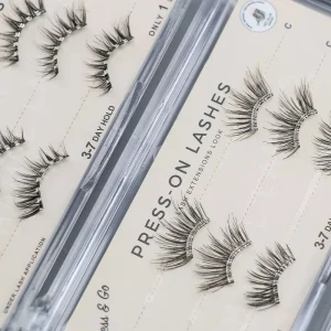 Self Adhesive PBT Plant Fiber Eyelashes 5-10 Days Press on Non Toxic Pre-Glued Lash Full Strip Half Band No Glued Lashes