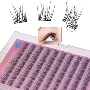 Self Adhesive Pre Bond Cluster Soft Mermaid False Eyelashes Style with Mixed Lengths No Glue Needed