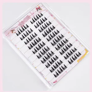 Self Adhesive Pre Glued Lash Clusters No Remover Needed Easy Removal False Eyelashes Natural Wispy Manga Lashes for Daily Makeup