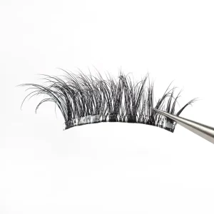 Self Adhesive Pre Glued Vegan Cruelty Free Handmade Plant Fiber Lash Strips 3D Effect Customizable Private Label Cotton Band