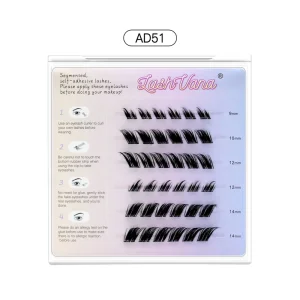 Self Adhesive Press On Lashes Glue Free Cluster Eyelashes Natural Thick Look