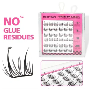 Self Adhesive Press on Individual Lashes Spiky Fairy Cluster Eyelashes Reusable No Glue Strip Lashes for Daily Makeup