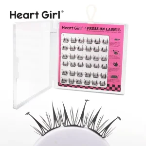 Self Adhesive Press on Individual Lashes Spiky Fairy Cluster Eyelashes Reusable No Glue Strip Lashes for Daily Makeup