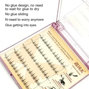 Self-Adhesive Reusable Lower False Eyelashes, Synthetic Hair, Small Flame Cluster, Glue-Free Segments
