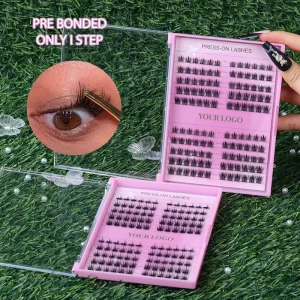 Self Adhesive Segment Cluster Eyelashes Pre Bond Technology C D Curl DIY Lashes Press on Cluster Lashes