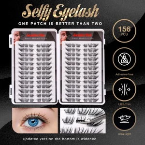 Self Adhesive Segmented Cluster Lashes Book Little Pearl Wispy Natural Glue Free DIY False Eyelashes for Daily Beauty