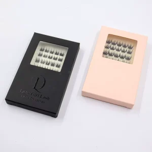 Self Adhesive Synthetic Hair Lash Cluster Kits with Invisible Clear Band 3D Lashes Custom Logo Private Label