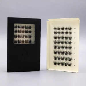 Self Adhesive Vegan Lash Clusters D for Black Color 3D Effect Reusable Waterproof Cruelty Free Cotton Band Press On