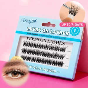 Self Stick Pre Glued Self Adhesive Eyelash Clusters Kit Reusable Waterproof Press on Cluster Lashes Custom Logo