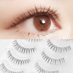 Self adhesive Clear Band False Eyelashes Natural Look One Piece Strip Lashes Soft Comfortable Bare Makeup Reusable Eye Makeup