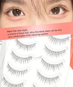 Self adhesive False Eyelashes One Piece Strip Lashes Soft Curled Natural Look Premium Synthetic Hair High quality Reusable