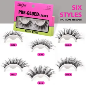 Self adhesive Full Strip Eyelashes No Glue Needed Individual Eyelash Extensions for Daily Wear