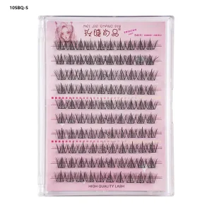 Self adhesive Glue free Natural looking Segmented False Single cluster Style Eyelashes Set 100 Pieces 10#