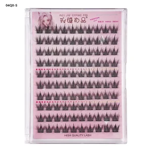 Self adhesive Glue free Natural looking Segmented False Single cluster Style Eyelashes Set 100 Pieces