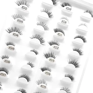 Semi False Eyelashes Synthetic 12mm Half Eyelashes Natural cat Eye Strip Lashes Cross Clear Band Faux Mink Half Corner Lash