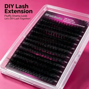 Semi Hand Made DIY 14 24mm Self Grafted Dense Synthetic Fiber High End Segment Style for Soft Hair Cluster False Eyelashes