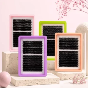 Semi-Handmade Individual Lash Extensions 0.07MM Thickness Dense Style DIY Black Cotton Band 80P/100P Set