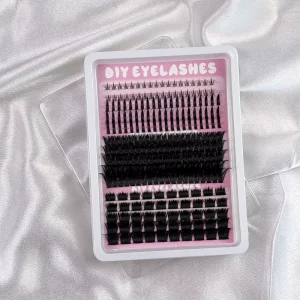 Semi-Handmade Synthetic Fiber Segmented Eyelashes Hot-Melt Dense Curly 246 Clusters