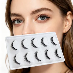 Sensitive Eyes Friendly Thick Silk Comfortable Black Band Beginner Friendly Event Lash Clusters