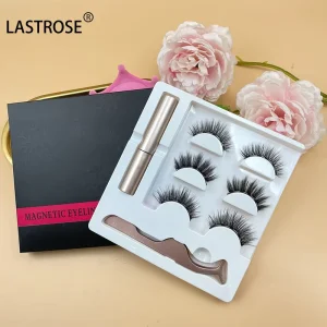 Set of Natural Magnetic 3D Full Strip Eyelashes and Eyeliner Premium Magnetic Lashes