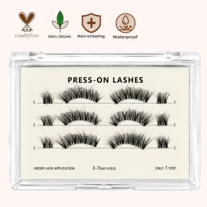 Seven To Fifteen Day Long Lasting Glueless Self Adhesive Full Strip Press On Lash Extensions Bulk Supply Eyelashes