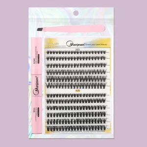 Shimmer Glazed Nude DIY Cluster Eyelash 30-40D J Curl 10-15mm Frosty Glass Skin Tone Everyday Minimal Chic Commute Look