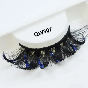 Shimmery Faux Mink Lashes Vegan Lashes Volume Strip Colored Glitter Lashes Vendor