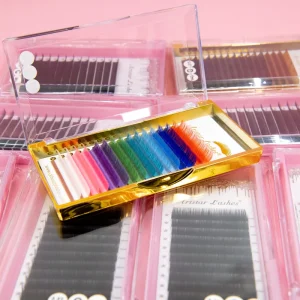 Short Color Lashes Natural Daily Look Soft Thin Band Comfortable Wear Brown Blue Green Accent Color
