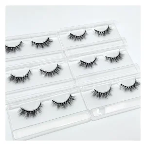 Short Daily Mink Lashes 12MM Handmade Mink Eyelashes Custom Lash Box Natural False Eyelashes