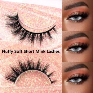 Short Eye Lashes Extension Wispy Soft Natural Short False Eyelashes Daily Wear Full Strip Lashes Makeup