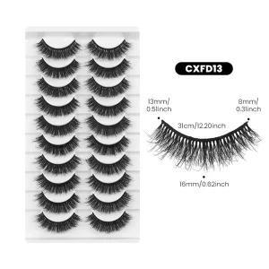 Short Full Strip Lashes Natural Looking Light Thin Lash for Office Casual Makeup Breathable Band Full Strip Eyelashes