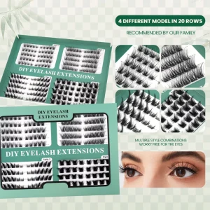 Short Natural DIY Cluster Lashes Individual Mini Segment False Eyelashes Daily Casual Eye Makeup Lashes Segment False Eyelashes