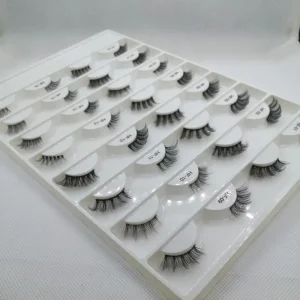 Short Natural Lash Clear Band Lash Corner Half Eyelashes Faux Mink 3D Lashes With Custom Eyelash Packaging Box Half Eyelashes